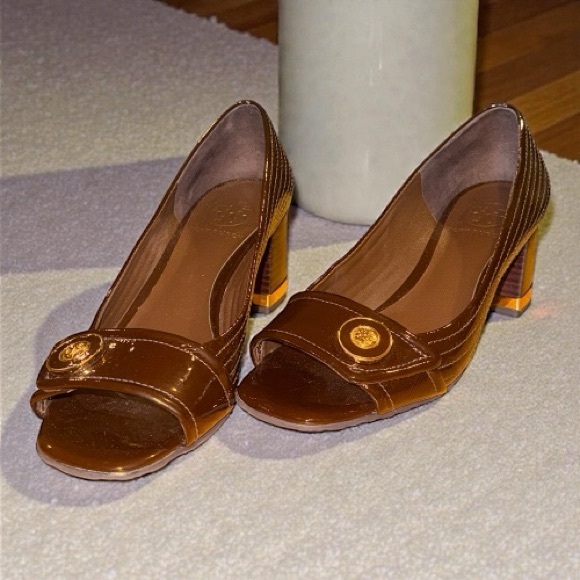 Tory Burch Jaime Patent leather open toe pumps 6.5 - Picture 7 of 7